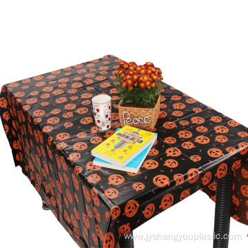 printed pumpkin peva tablecloth for Halloween